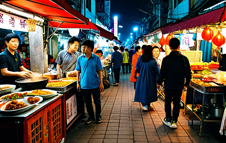 베트남 푸꾸옥 섬 관광 - Night Market Scene**

A vibrant and bustling Duong Dong night market scene, filled with food stalls ...