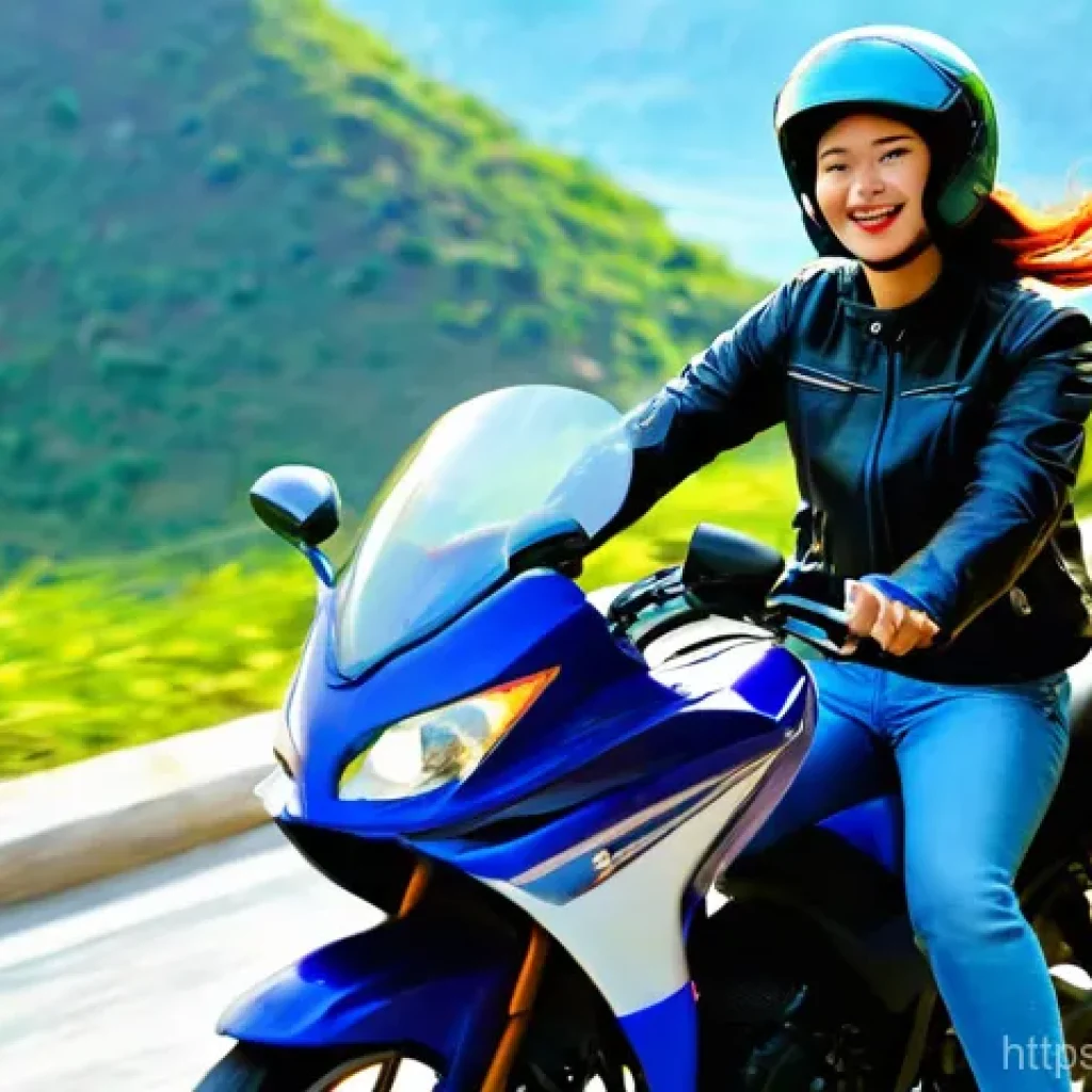 베트남 모터바이크 대여 방법 - **Prompt for an image capturing the freedom and scenic beauty of a motorbike journey:**
    "A solo ...
