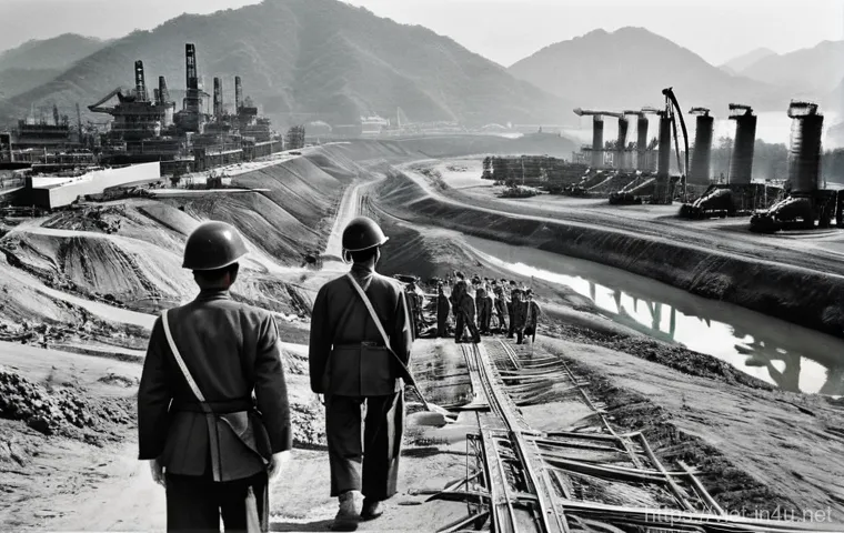 베트남 전쟁 후 현대사 - **"Korean Soldiers' Contribution to Economic Growth in Vietnam"**: A vibrant, slightly sepia-toned i...