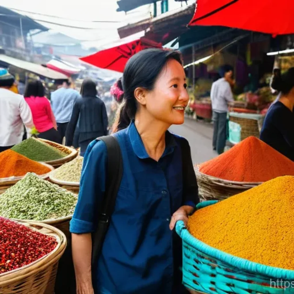 베트남 요리 클래스 - A lively Vietnamese cooking class in a bright, open-air kitchen. A diverse group of participants, in...