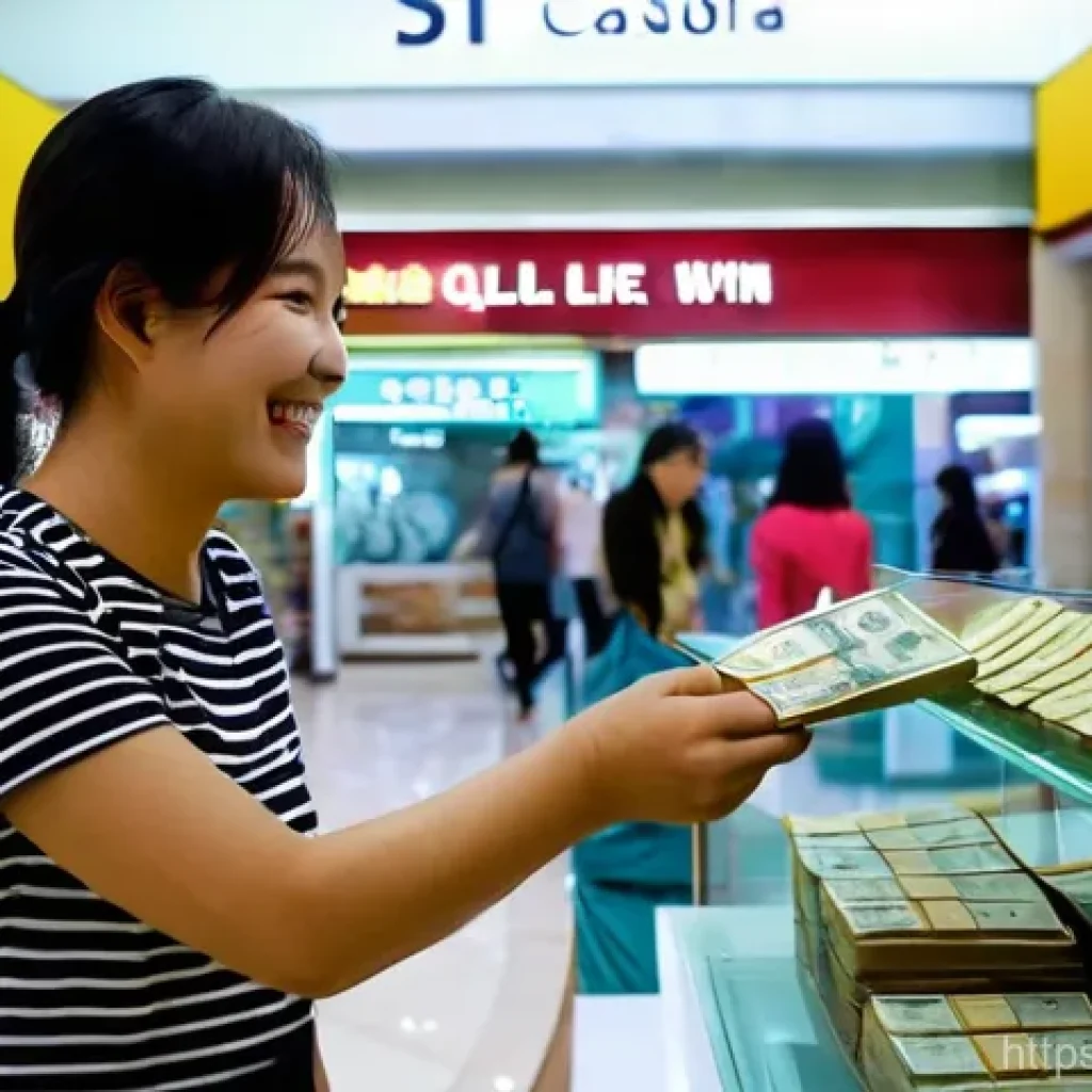 베트남 여행 안전 팁 - A Korean female tourist in her late 20s, with a friendly smile, exchanging US dollars for Vietnamese...