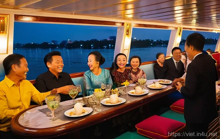 베트남 호치민 사이공 강 크루즈 - **Prompt 2: Saigon River Cruise Showcasing Ho Chi Minh City's Architectural Blend**
    A modern, we...